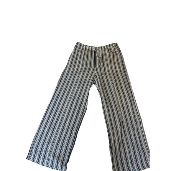 Gap Matching Set Linen-Blend Wide Leg Pants and Cropped Tank Stripped Navy - Picture 7 of 12